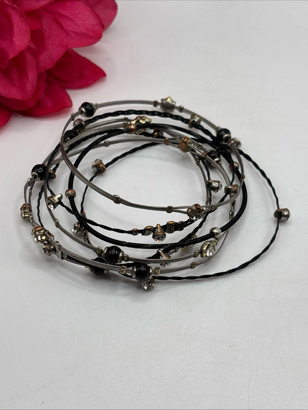 Seasonal Whispers Set of 8 Guitar String/Piano Wire Bangles